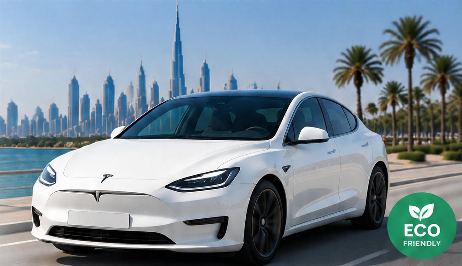 Tesla rental car in Dubai