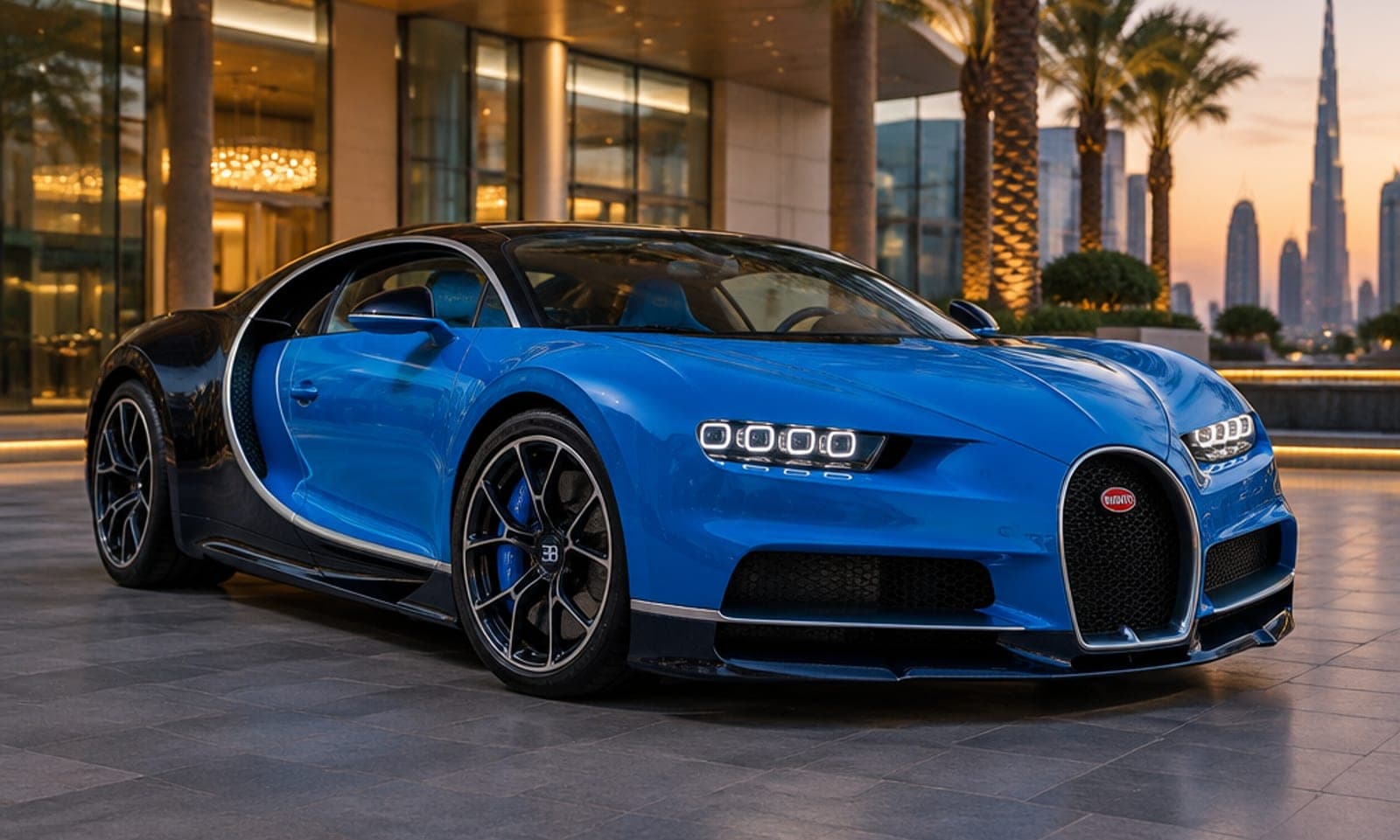 Bugatti Chiron rental car in Dubai