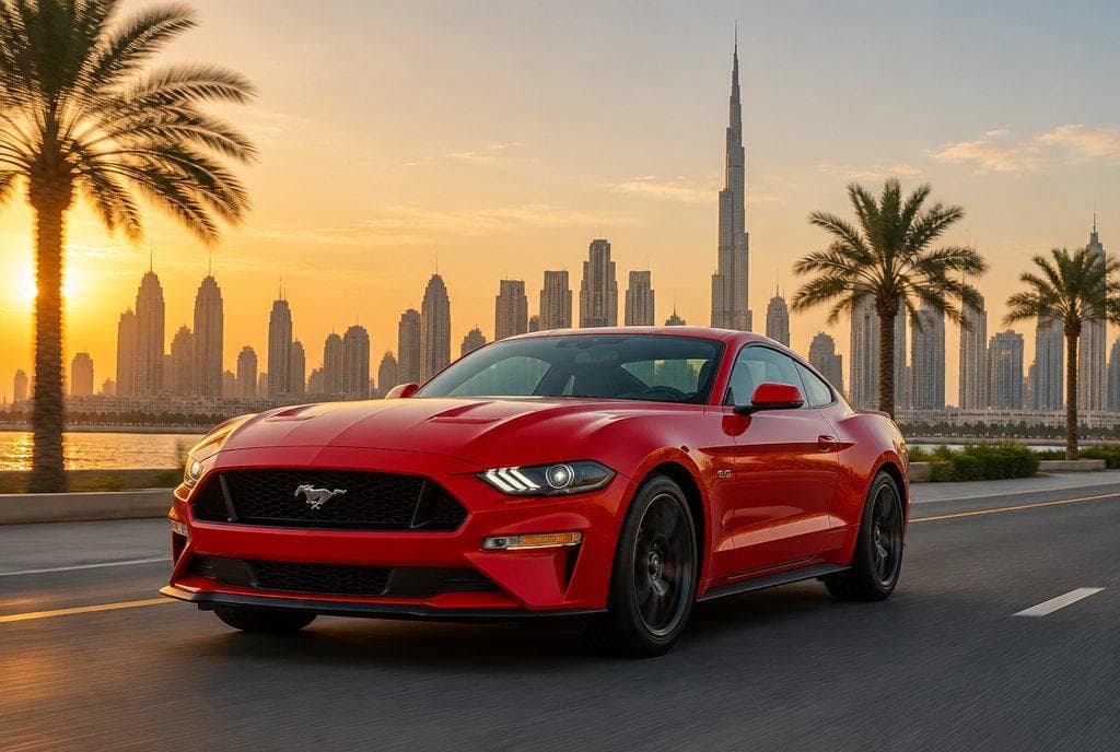 Ford Mustang rental car in Dubai