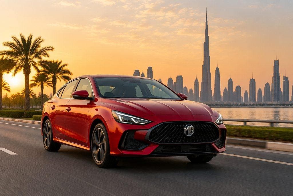 MG GT rental car in Dubai