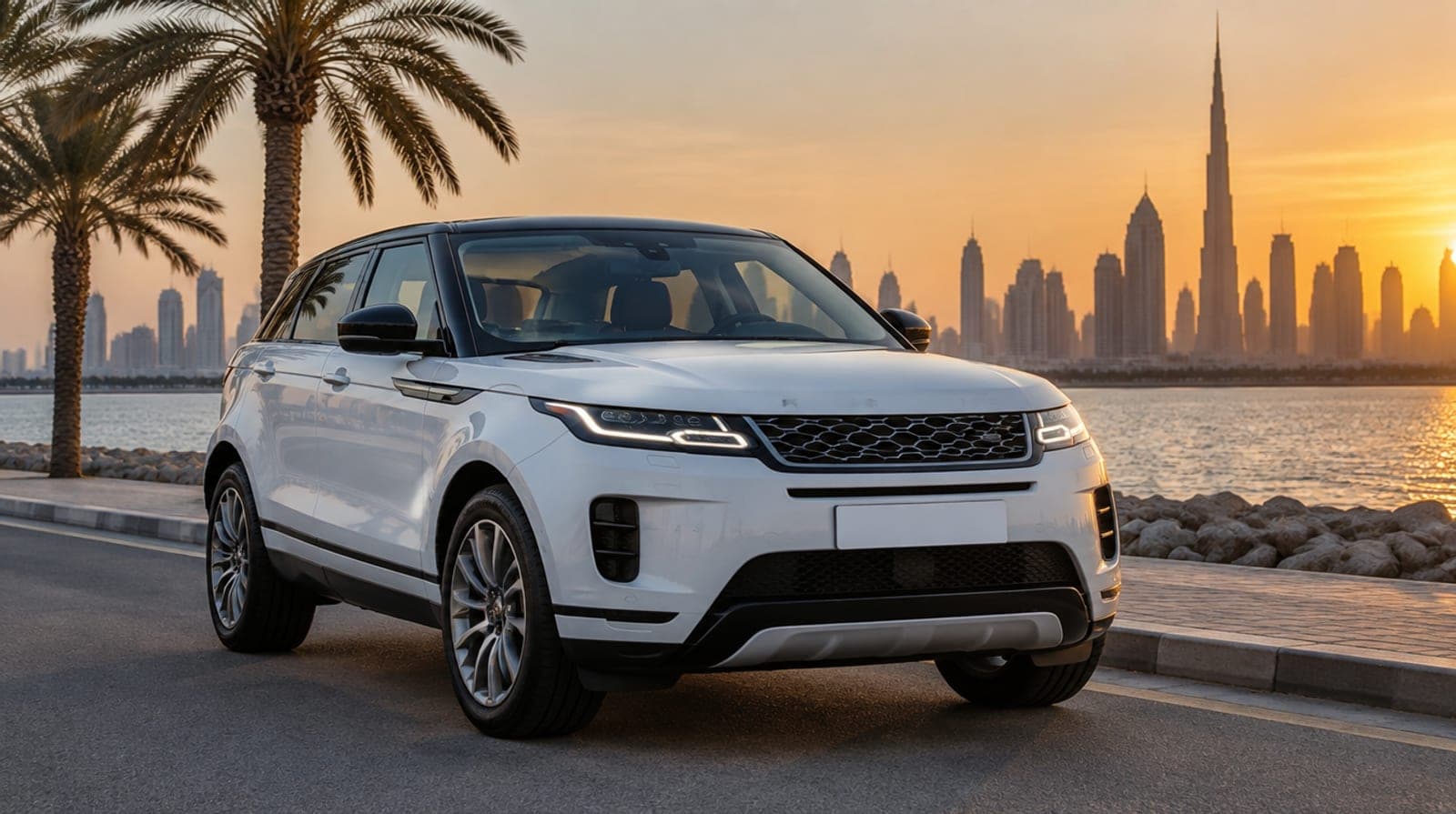 Range Rover Evoque rental car in Dubai