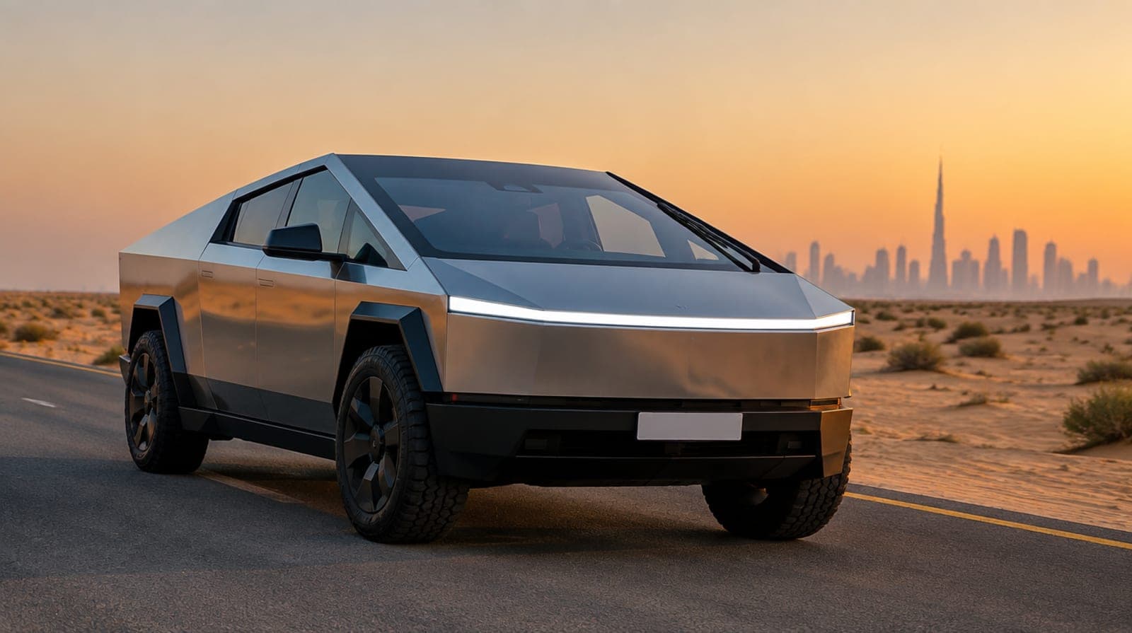 Tesla Cybertruck rental car in Dubai