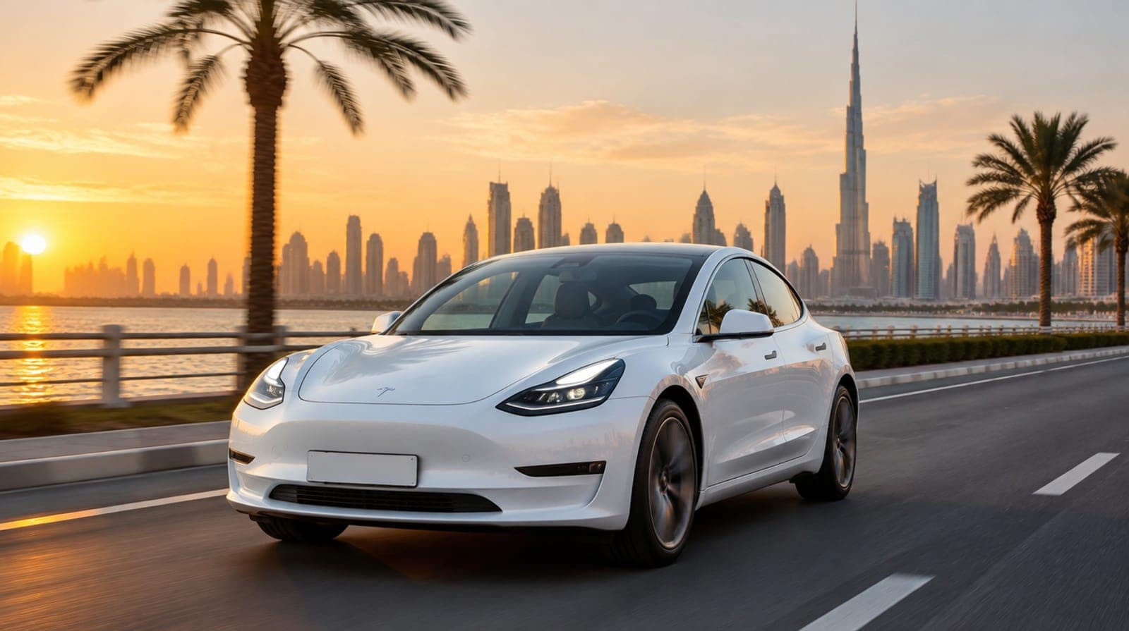 Tesla Model 3 rental car in Dubai