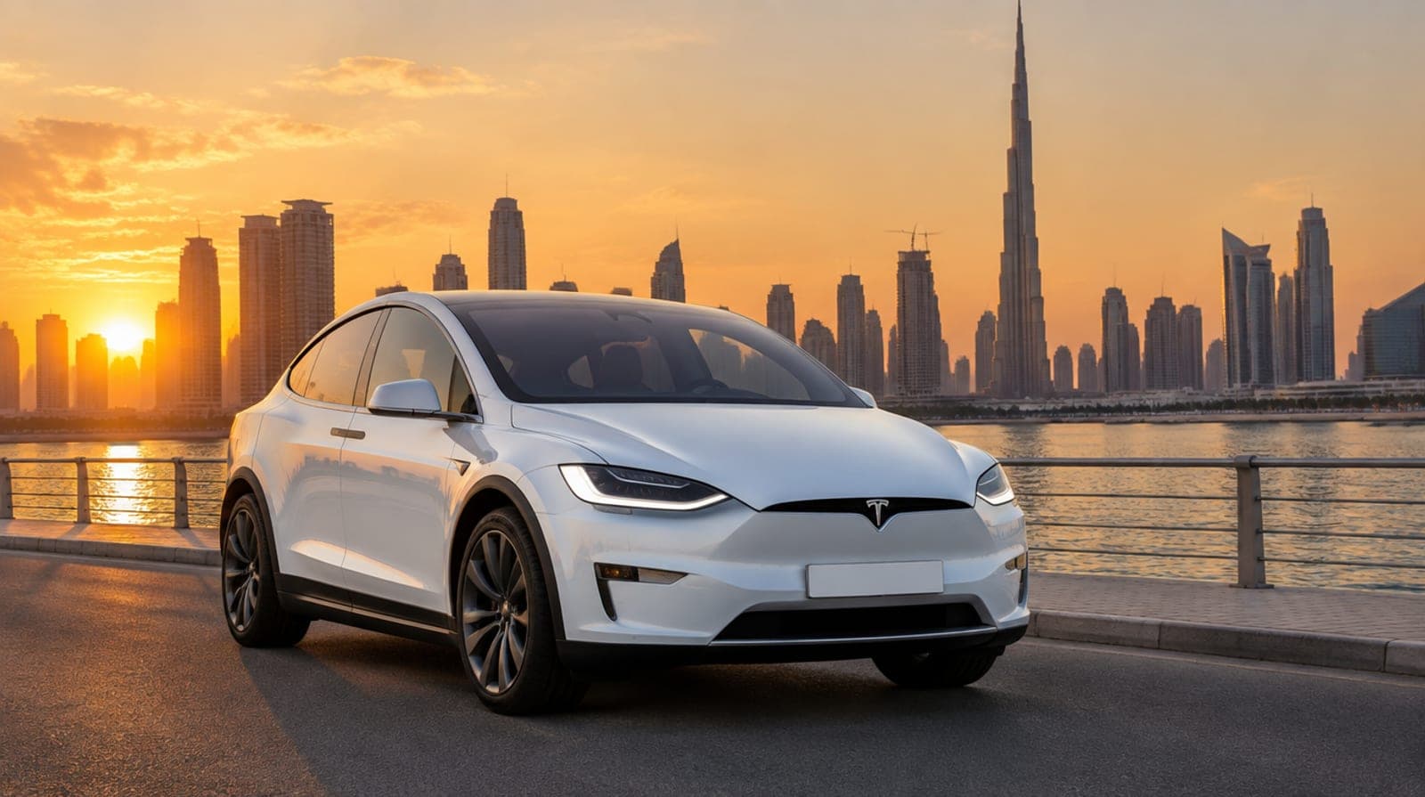 Tesla Model X rental car in Dubai