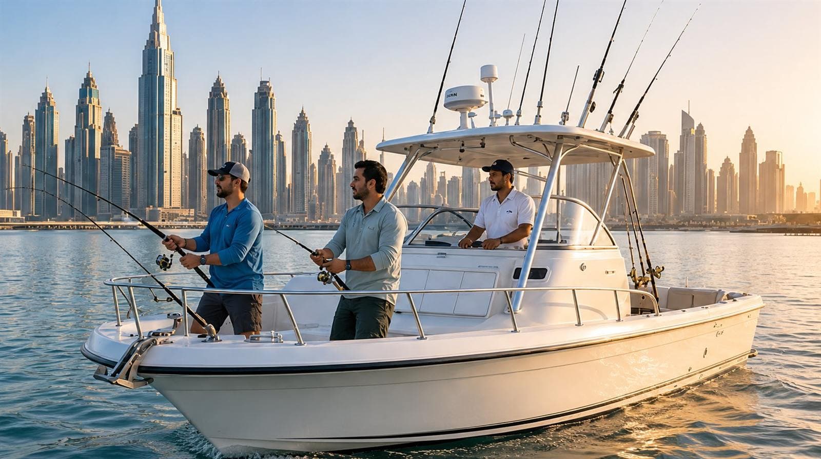 Ein Angelcharterboot vor der Küste von Dubai