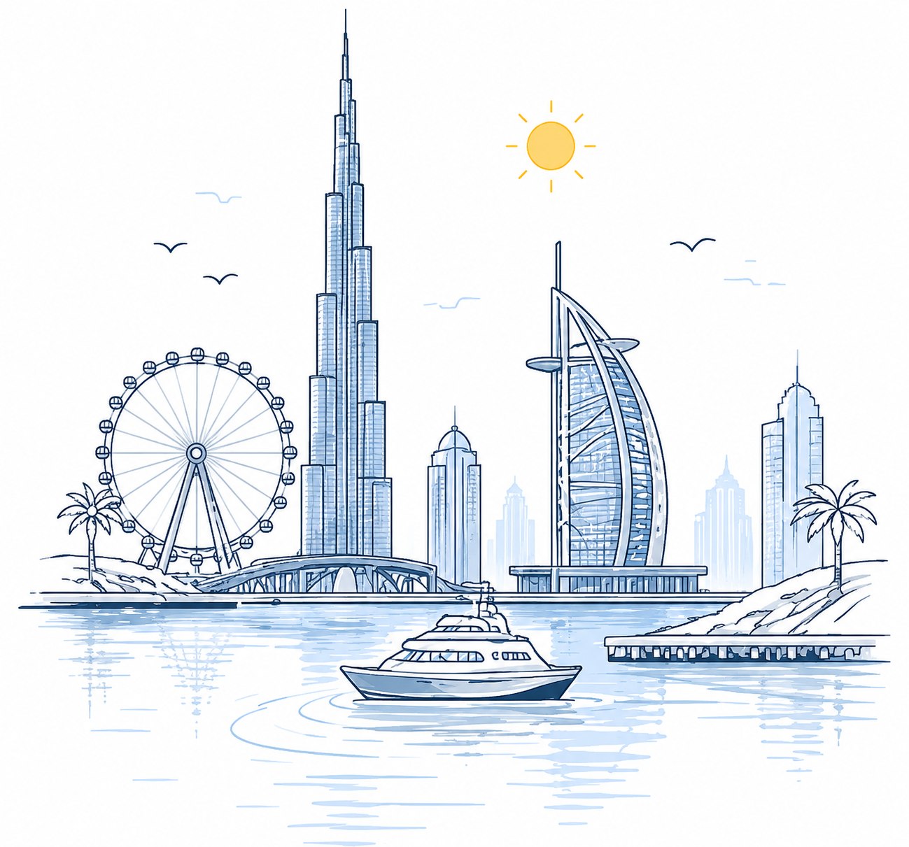 Dubai skyline illustration