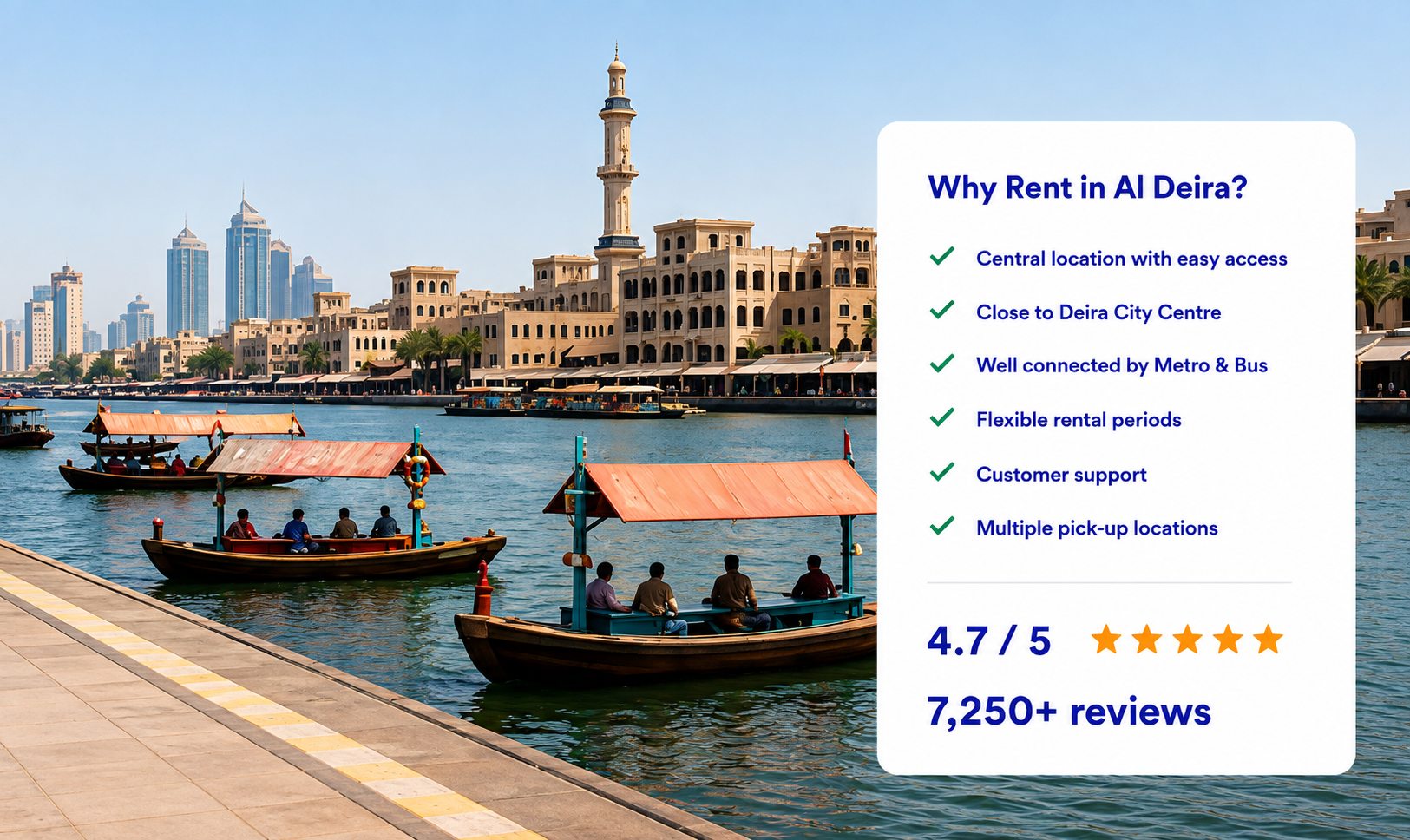 Car rental in Deira Dubai — compare verified companies and real prices