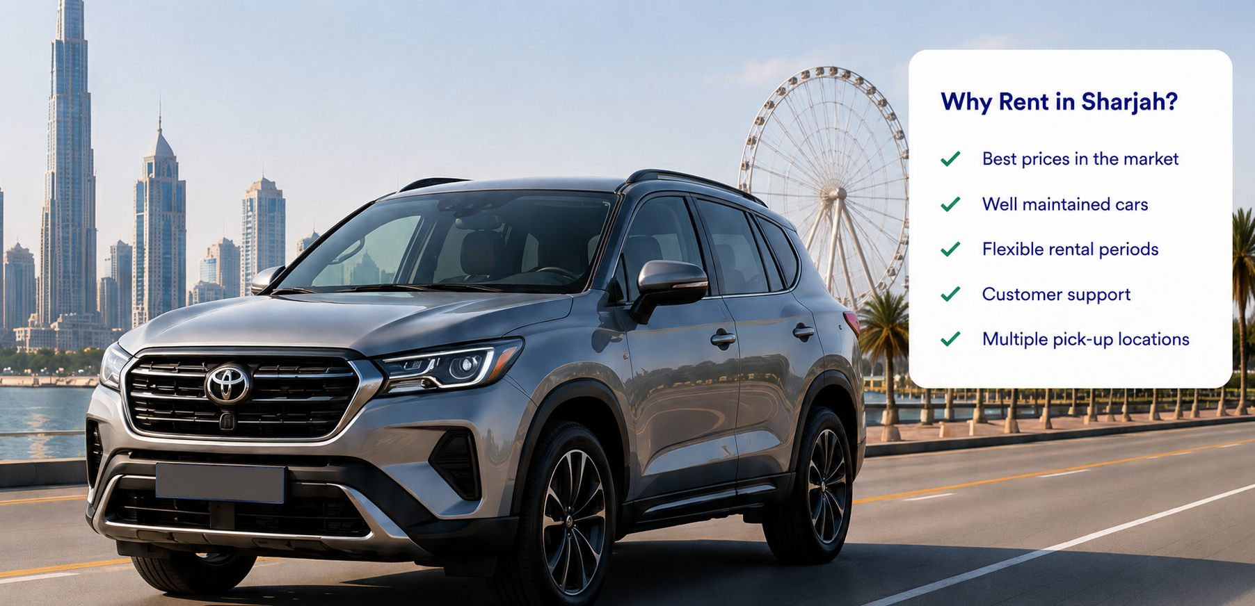 Car rental in Sharjah — compare verified companies and real prices