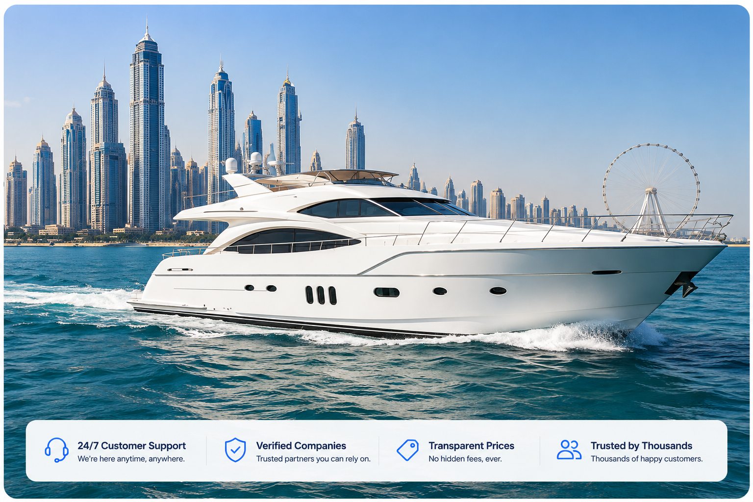 Yacht rental companies in Dubai — compare verified charter operators