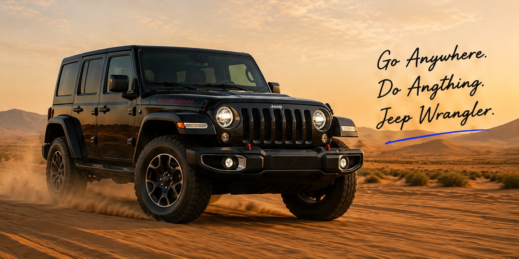 Jeep Wrangler in the desert — go anywhere, do anything, Jeep Wrangler