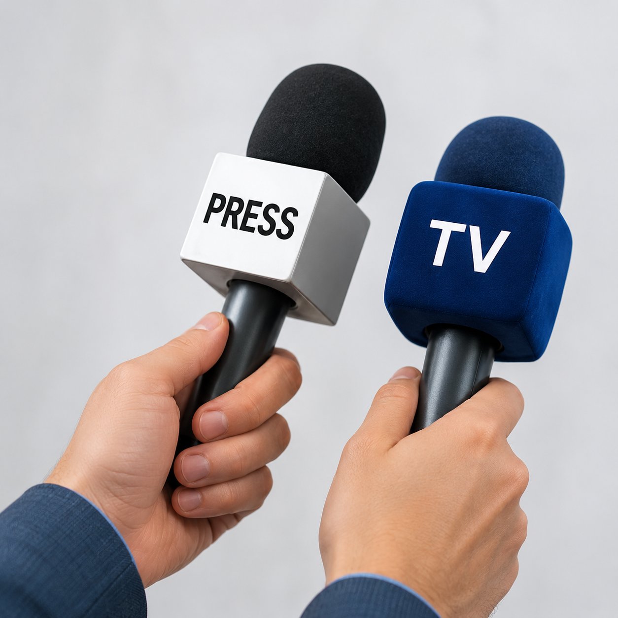 Press and TV microphones