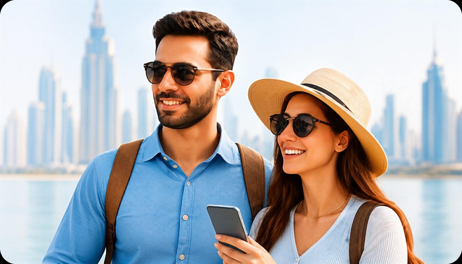 Travellers exploring Dubai